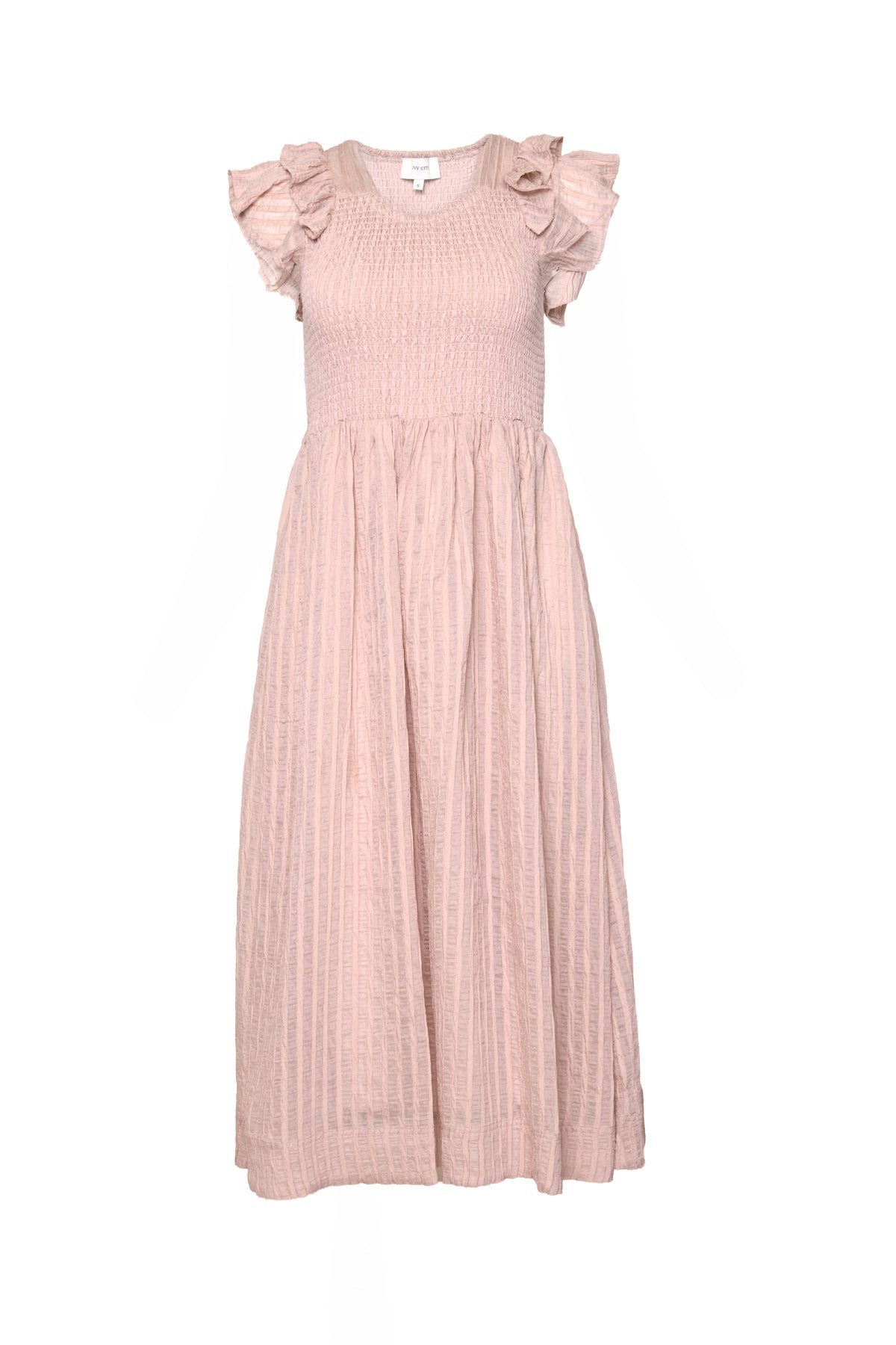 Hattie Dress in Pink Stripes
