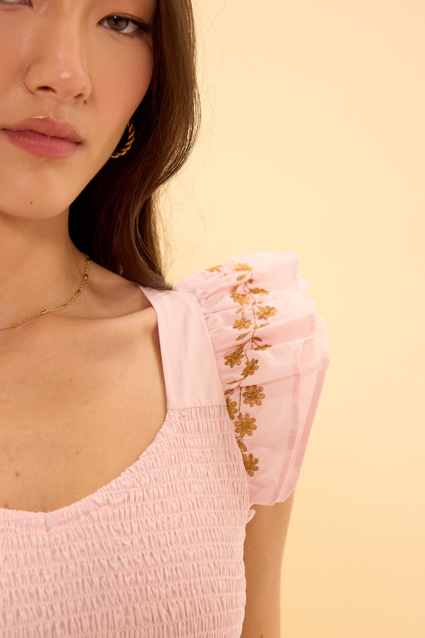 Hattie Dress in Embroidered Spring Floral