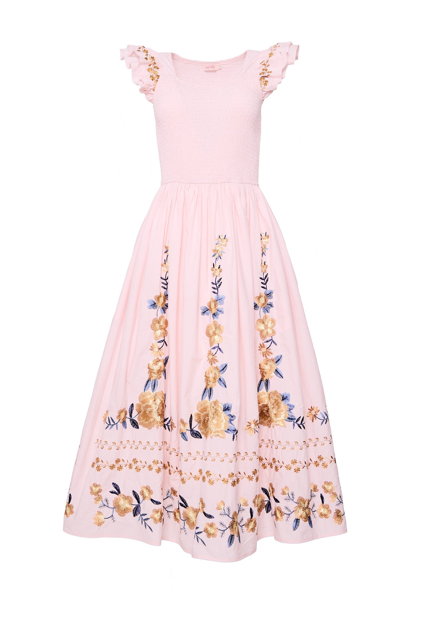 Hattie Dress in Embroidered Spring Floral