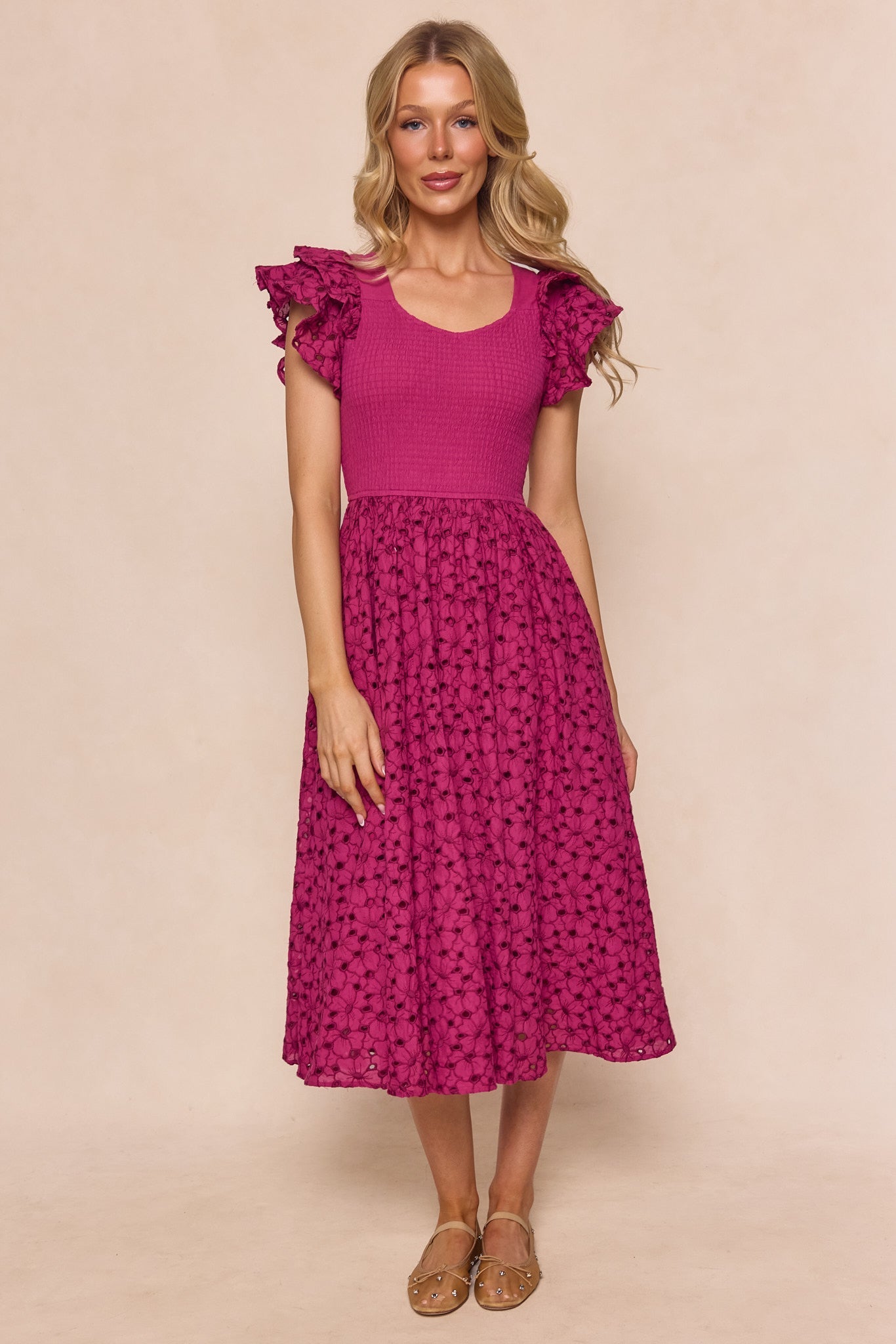 Hattie Dress in Magenta