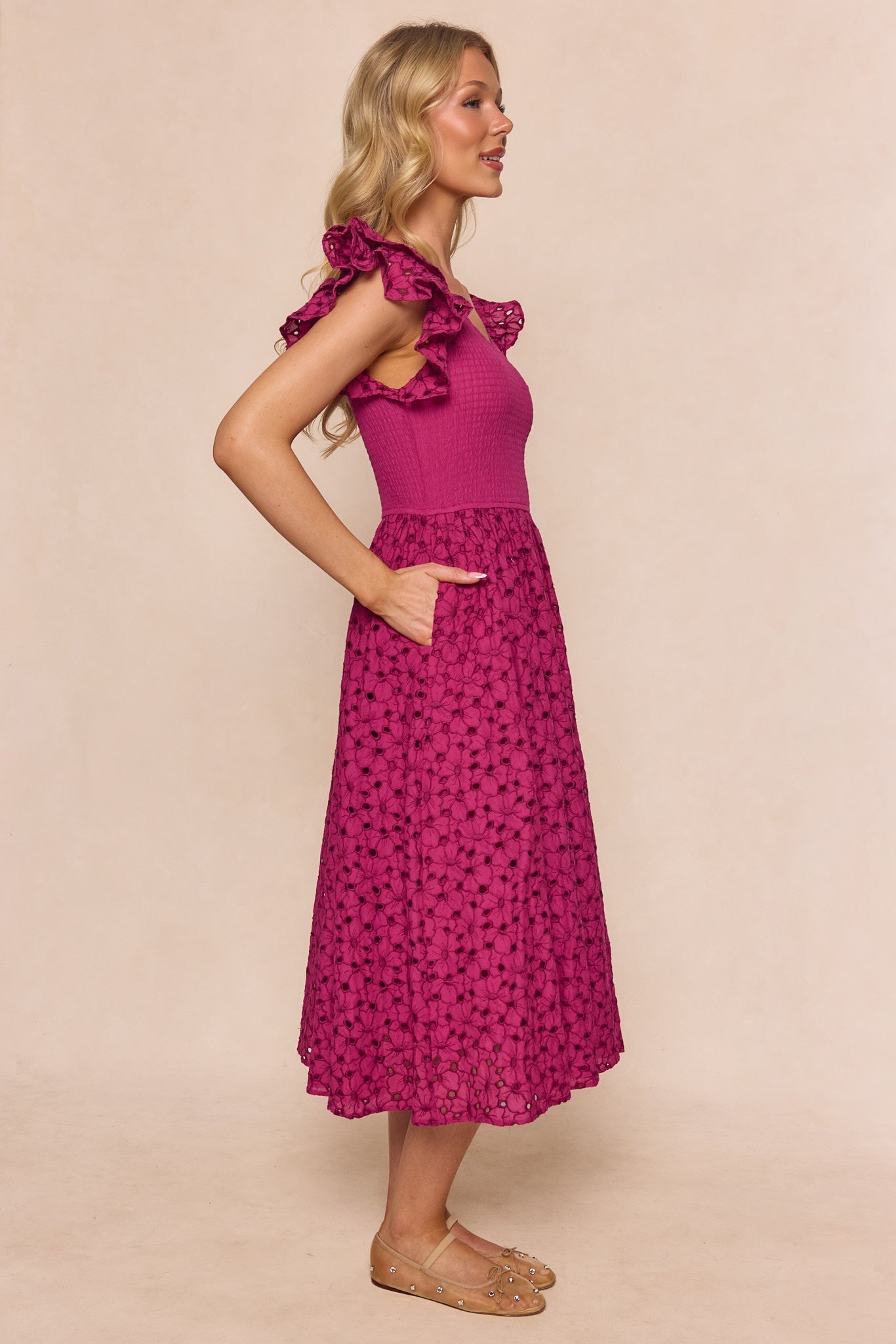 Hattie Dress in Magenta