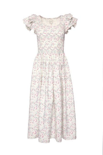 Hattie Dress in Pansy Trellis