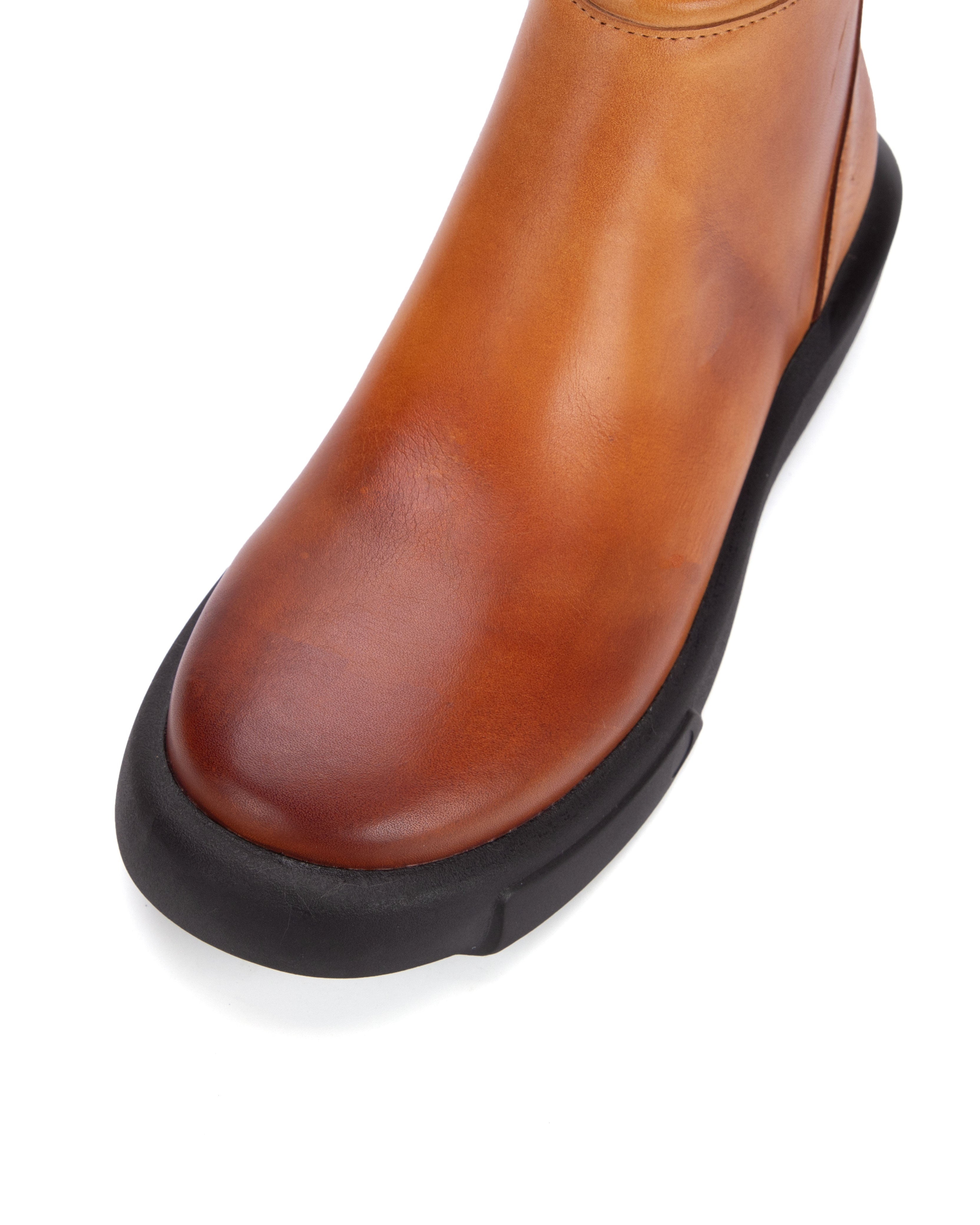 Women's Vintage Leather Ankle Boots – Round Toe Soft Sole Chelsea Boots