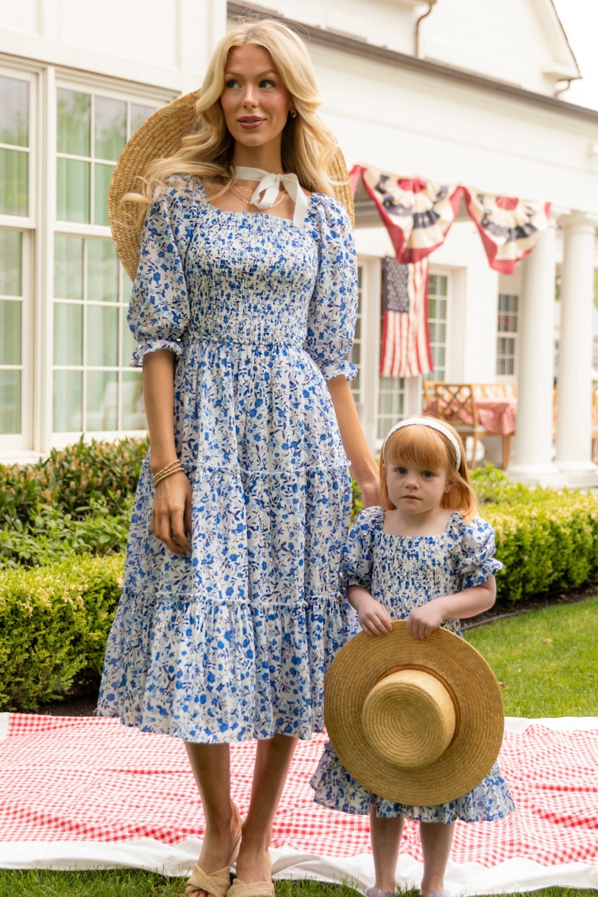 Madeline Dress in Ditsy Cobalt Floral