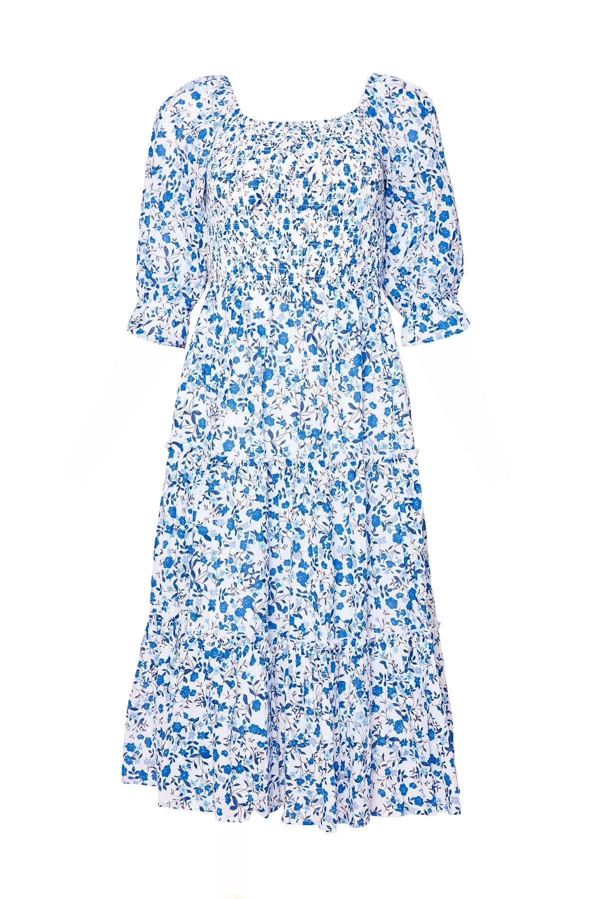 Madeline Dress in Ditsy Cobalt Floral