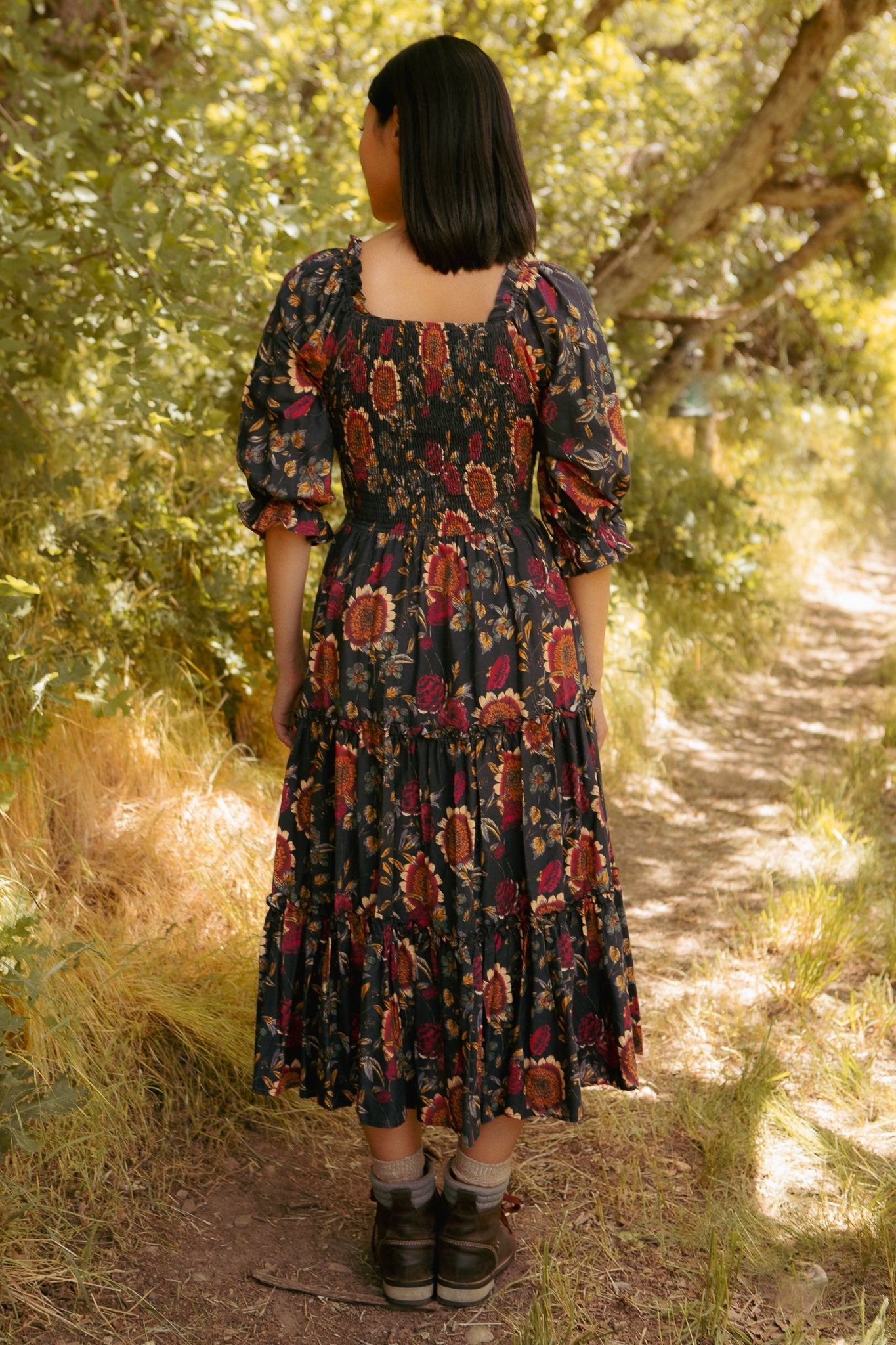 Madeline Dress in Moody Sunflower