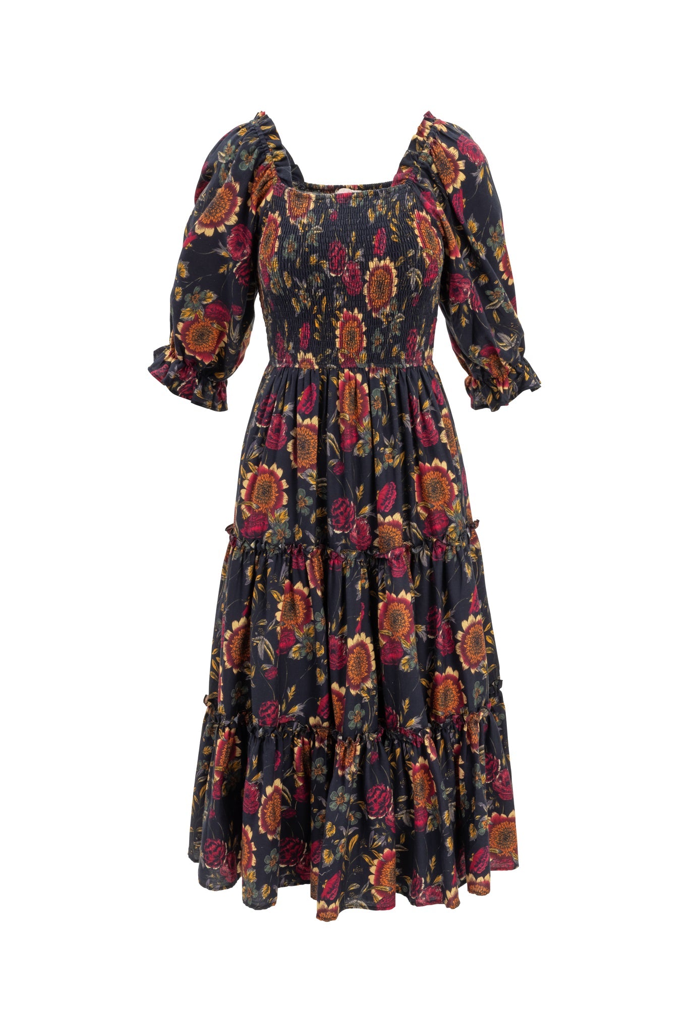 Madeline Dress in Moody Sunflower