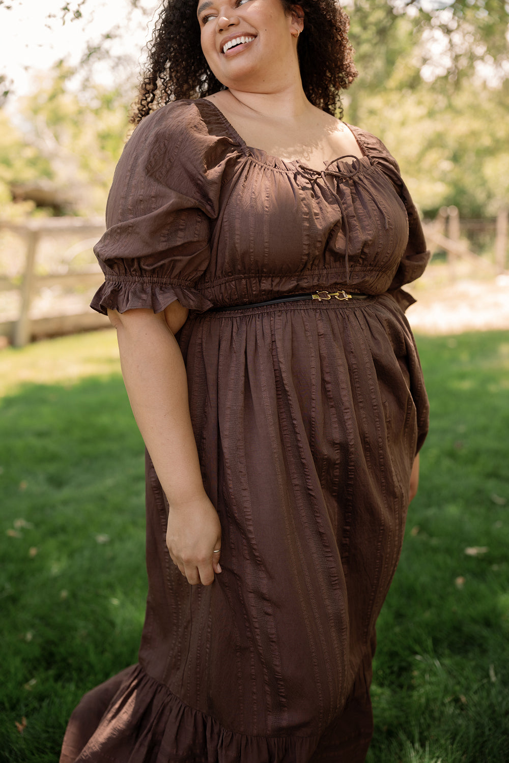 Maleah Dress in Warm Cocoa