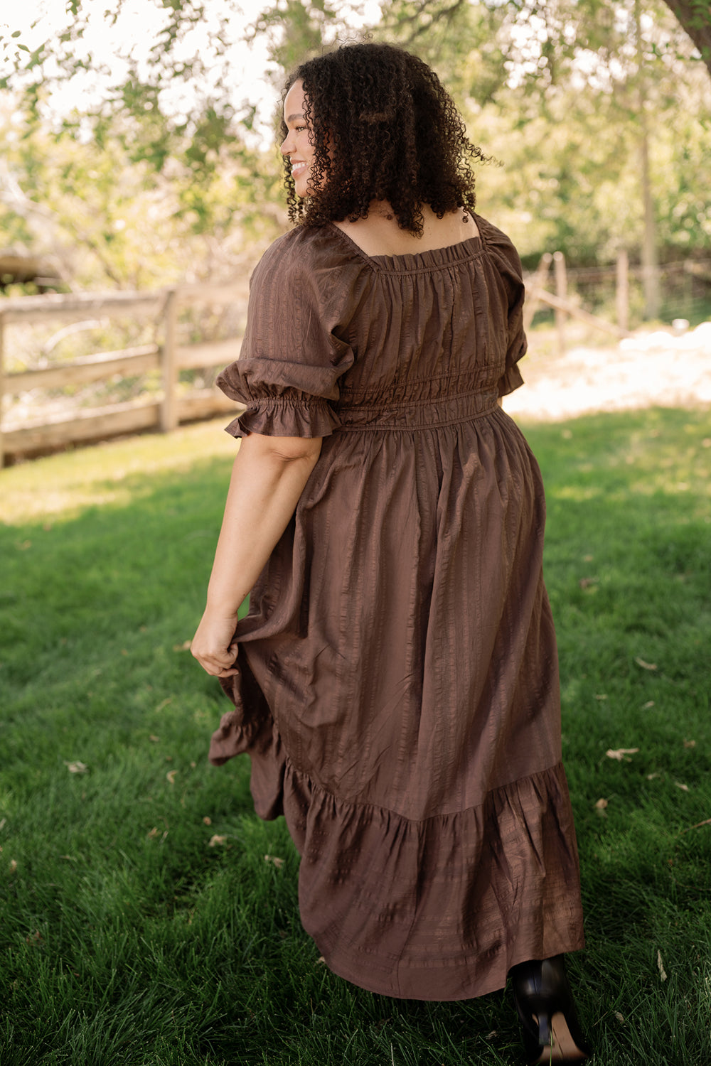 Maleah Dress in Warm Cocoa