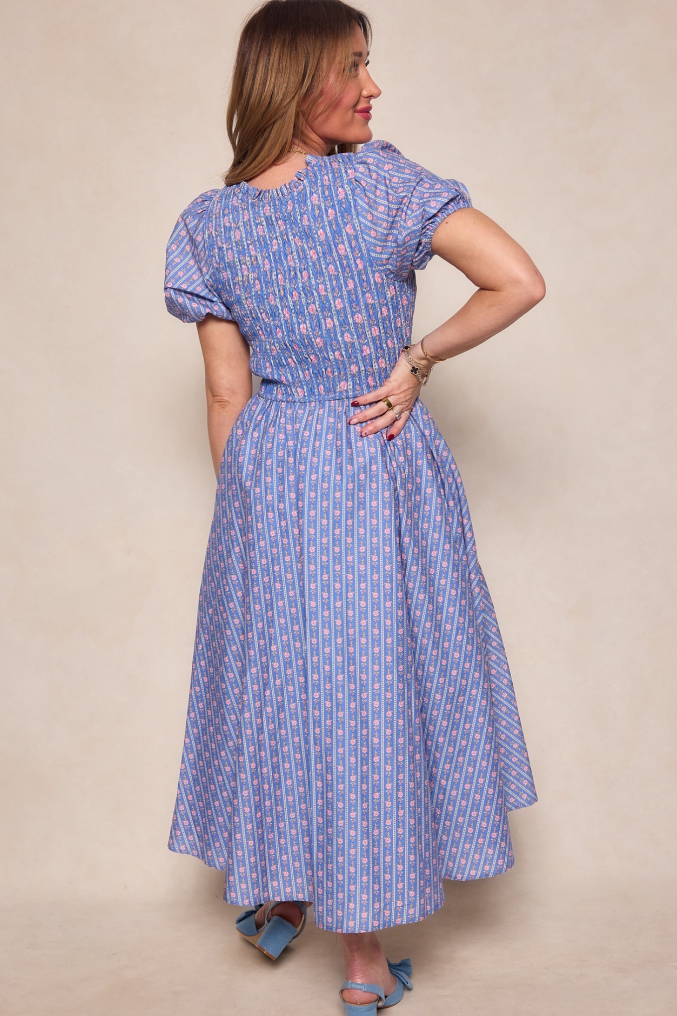 Mariah Dress in Linear Print