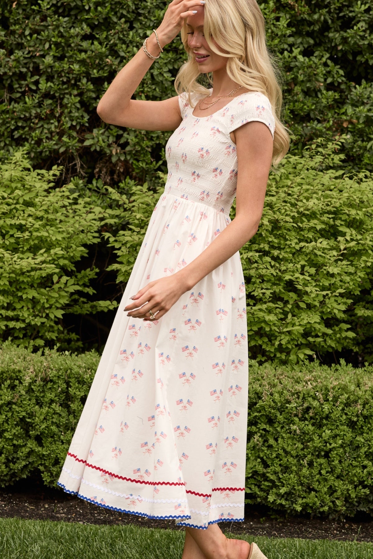 Marlow Cap Sleeve Dress in Star Spangled