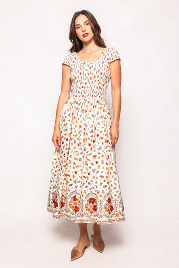 Marlow Cap Sleeve Dress in Cream Ditsy Floral