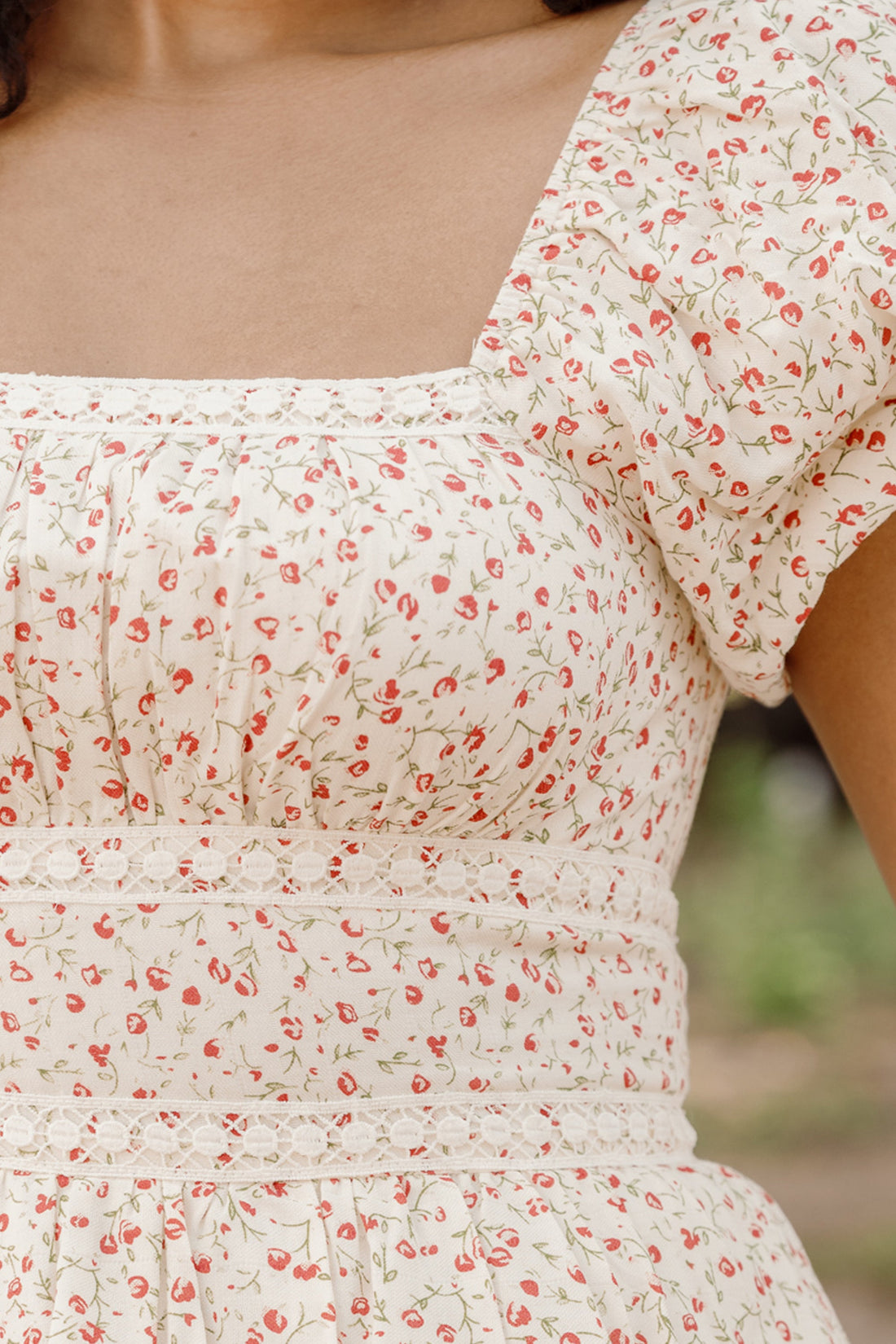 Mirabelle Dress in Cream Ditsy Floral