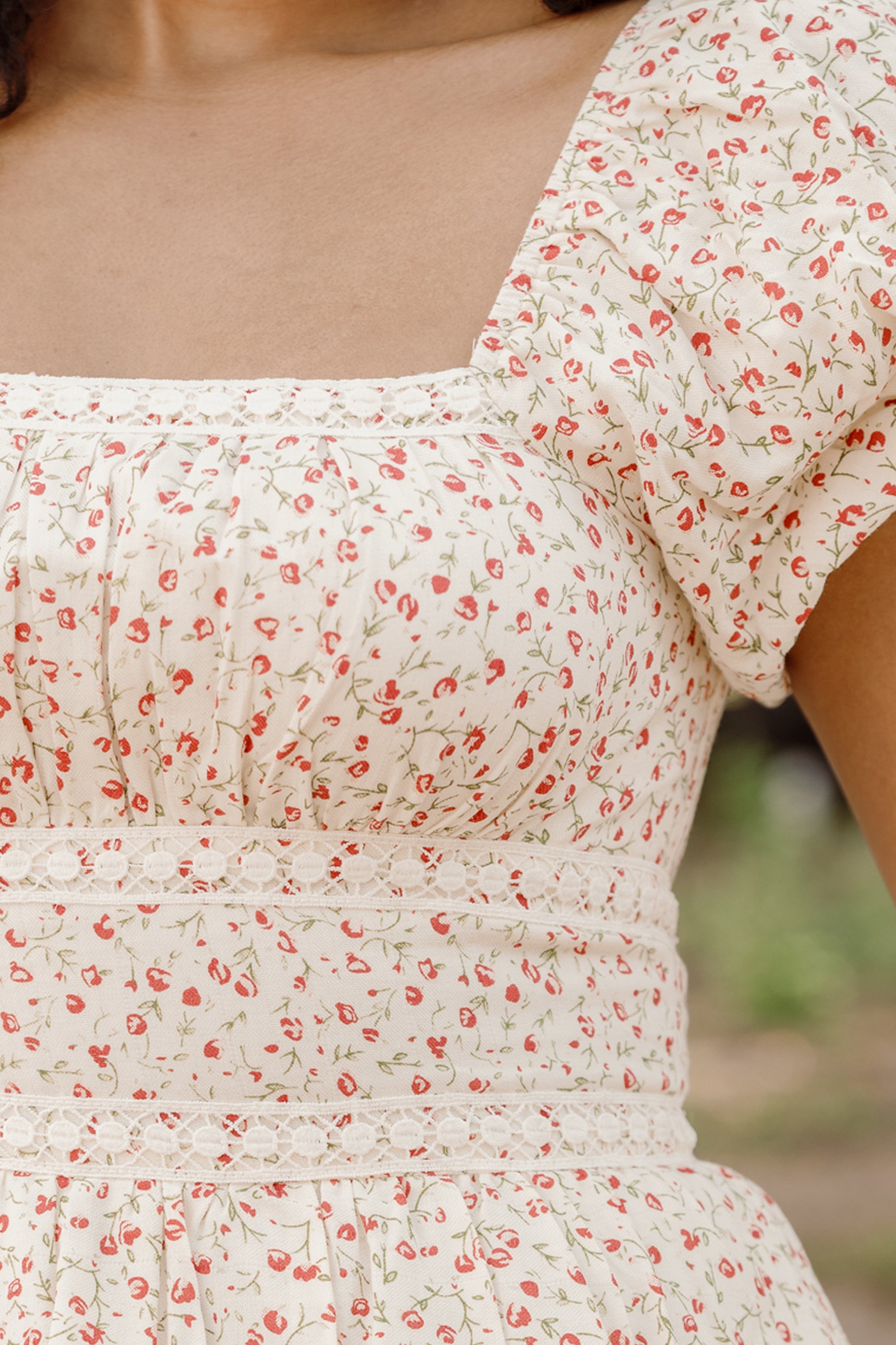 Mirabelle Dress in Cream Ditsy Floral