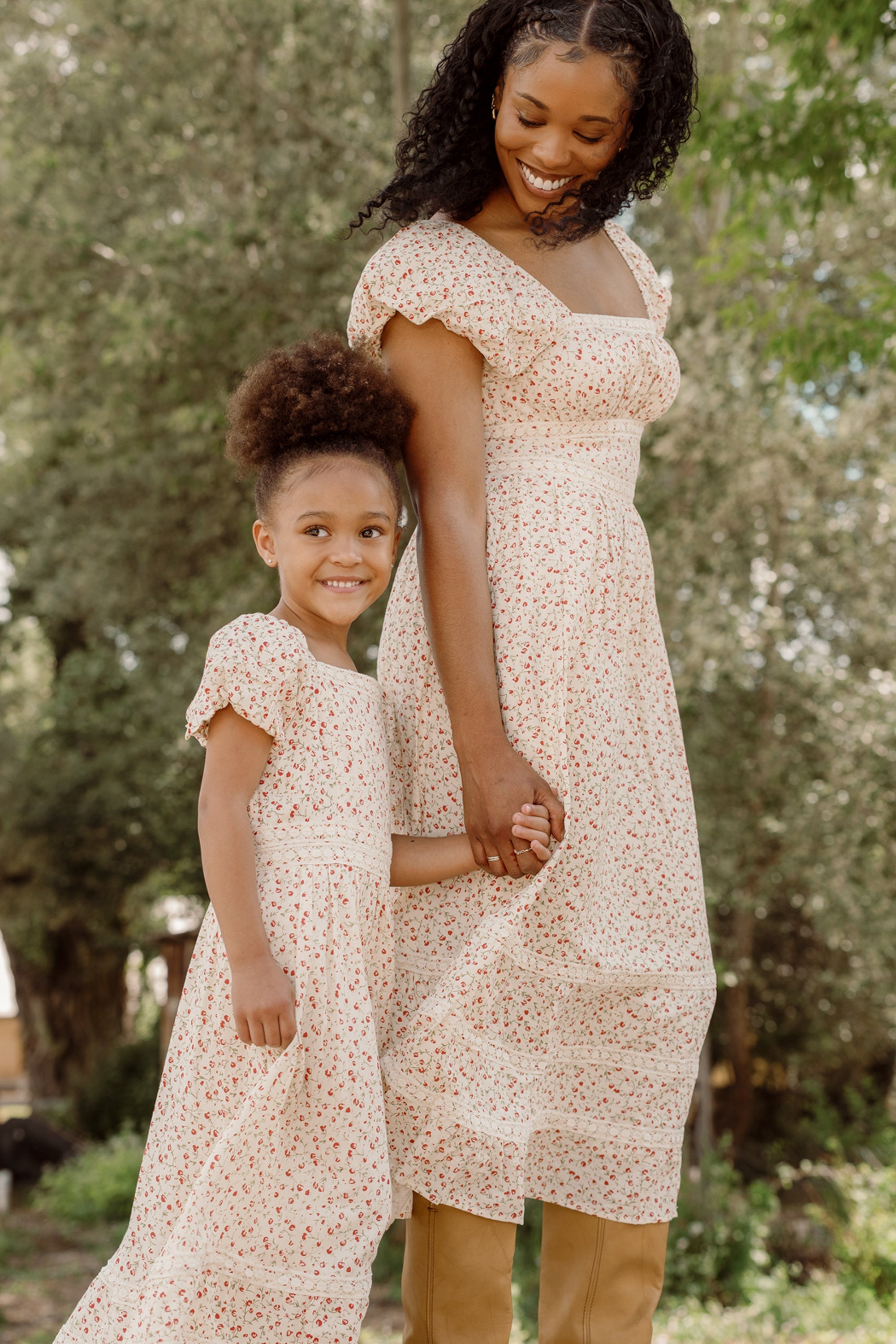 Mirabelle Dress in Cream Ditsy Floral