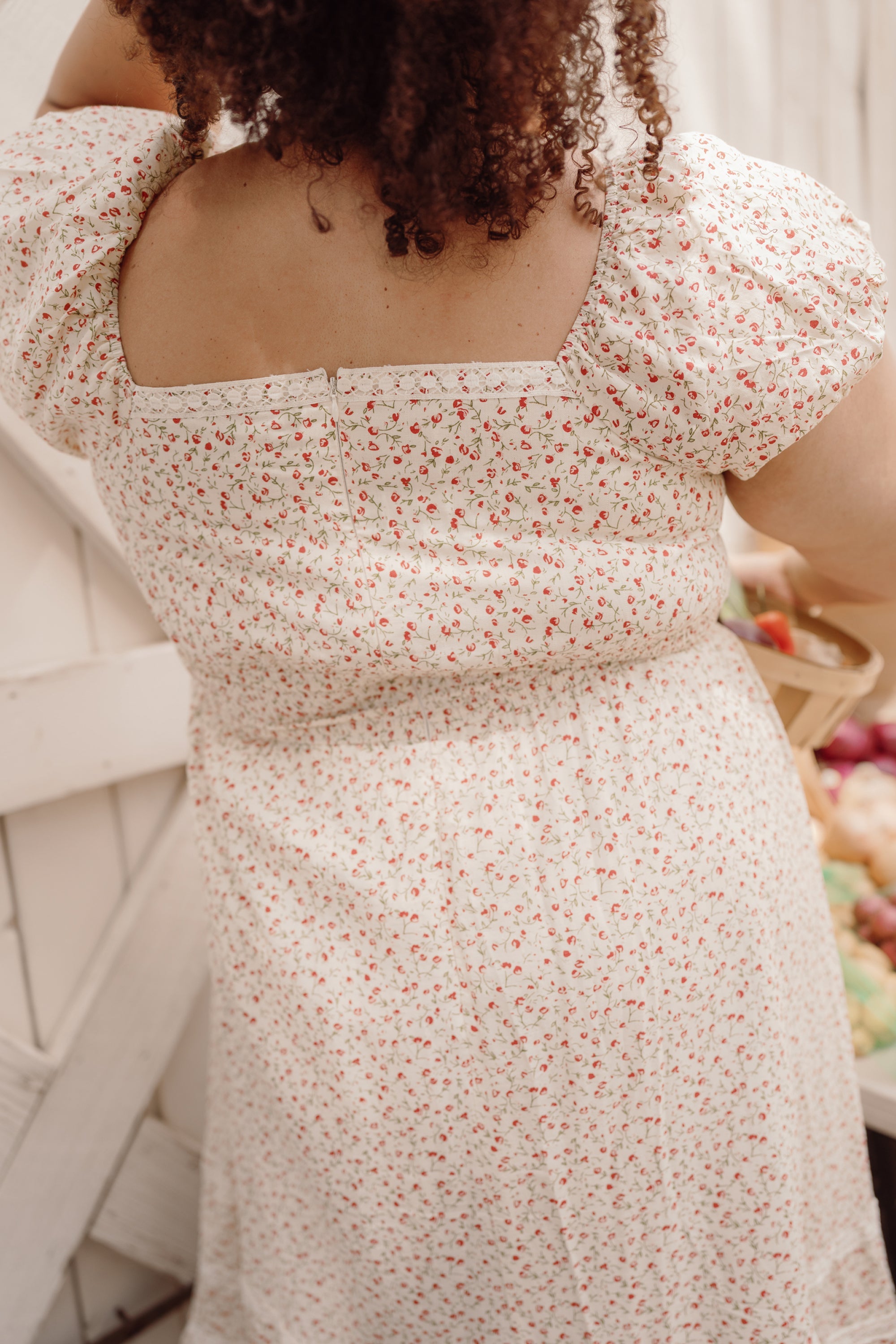 Mirabelle Dress in Cream Ditsy Floral