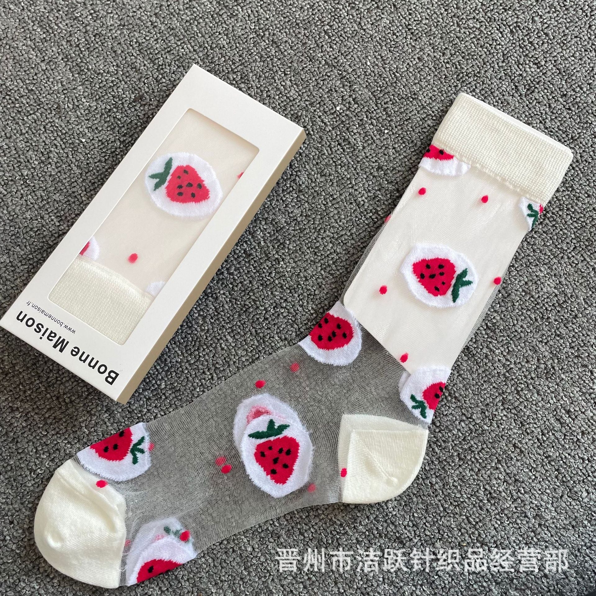 Bonne Sheer Pattern Crew Socks - Design 04