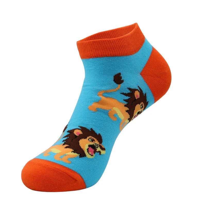 Unisex Abstract Geometric No-Show Socks – Lightweight Summer Casual Boat Socks