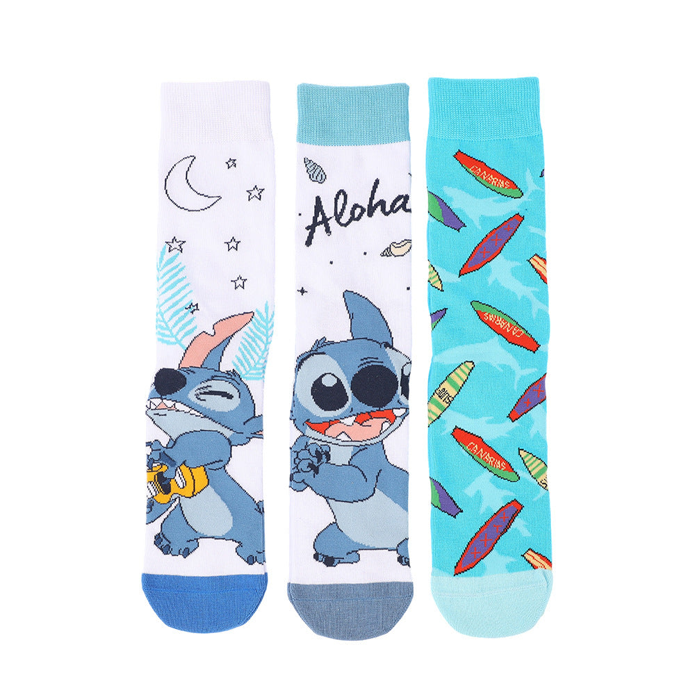 Unisex Character Print High-Crew Socks – Cute Cotton-Blend Streetwear Socks