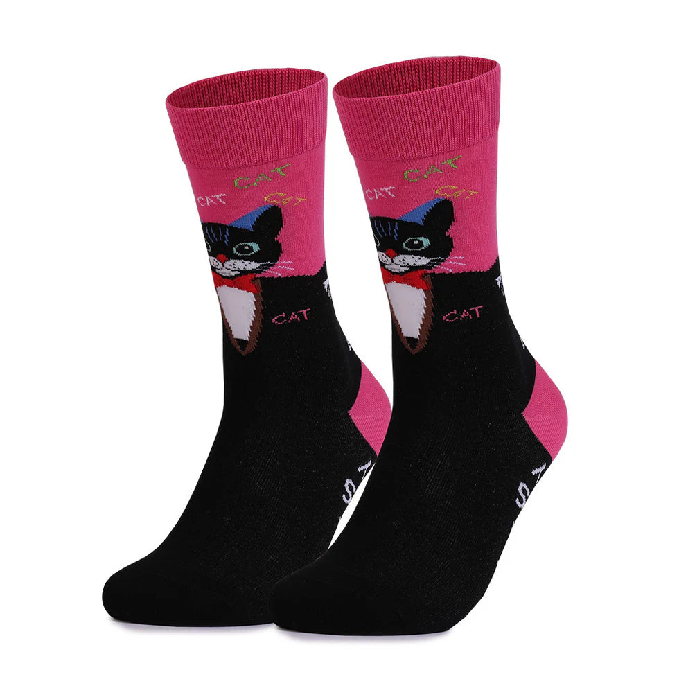 Unisex Pet Lover Crew Socks – Funny Cat and Dog Cotton Socks