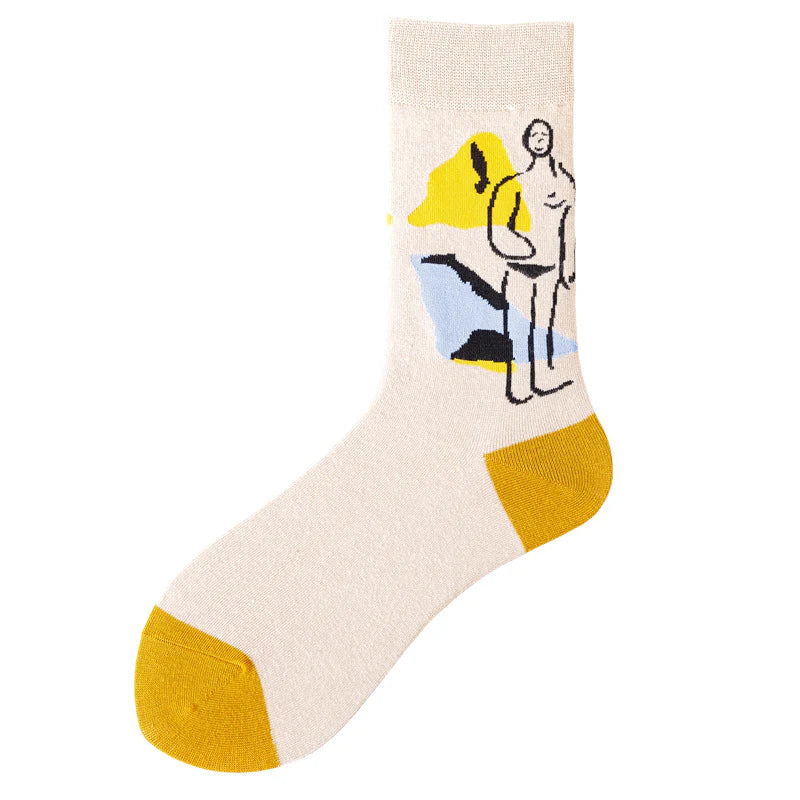 Unisex Playful Pattern Long Socks – Fashion Cotton Everyday Crew Socks