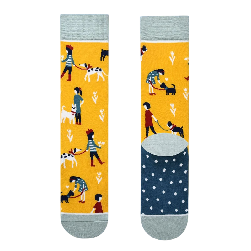 Women’s Playful Illustrated Tube Socks – Comfortable Casual Socks for Fall Winter