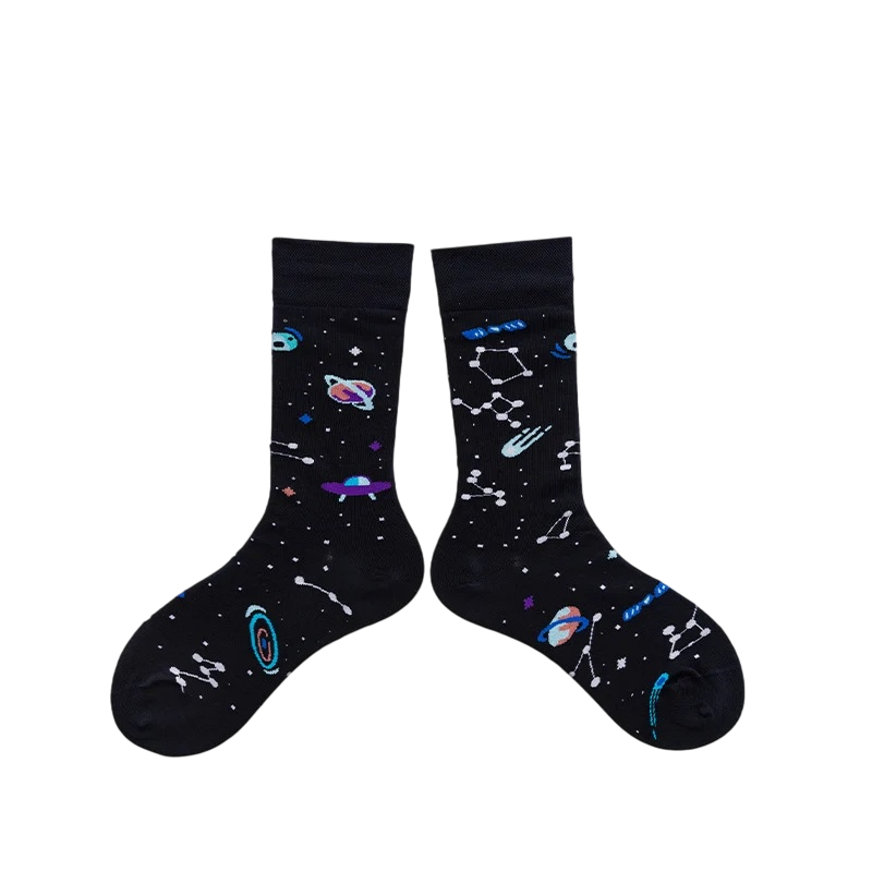Unisex Comic Motif High-Crew Socks – Fun Everyday Couple Fashion Socks