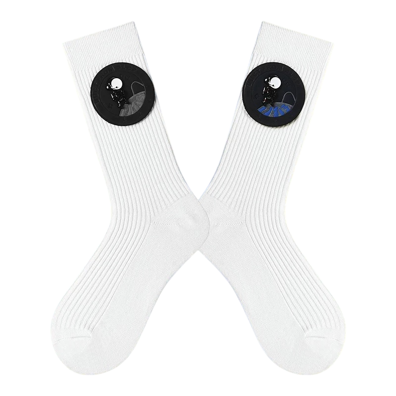 Women’s Safety-Pin Embellished Crew Socks – Alternative Street Style Socks