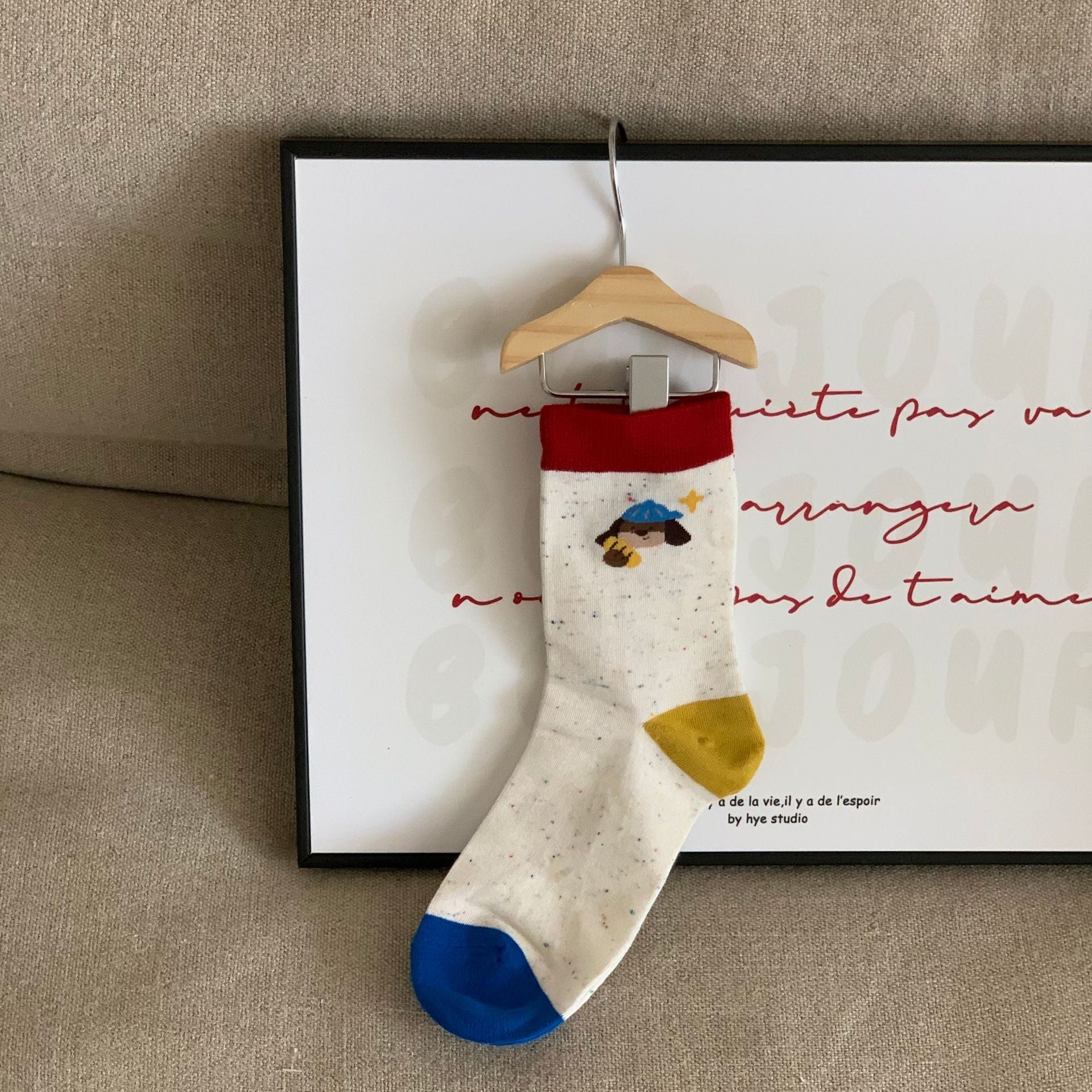 Women’s Spotted Puppy Colorblock Crew Socks – Cute Comfortable Autumn Socks