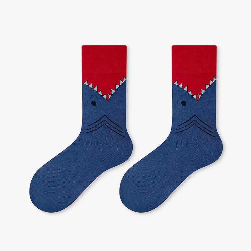 Unisex Ocean Shark Long Crew Socks – Casual Skateboard Sport Socks