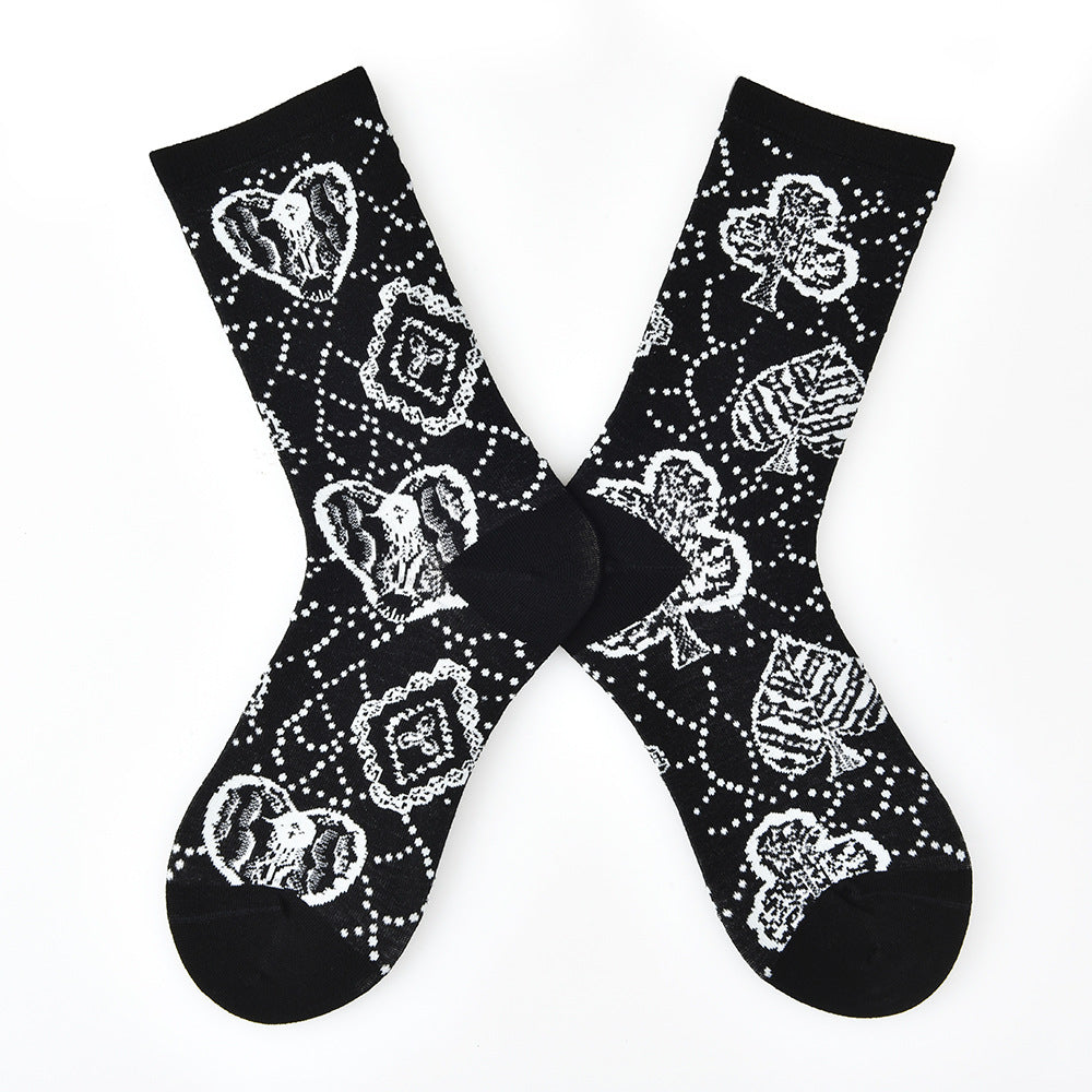 Women’s Vintage Mismatched Silk-Blend Crew Socks – Lightweight Spring Summer A/B Socks