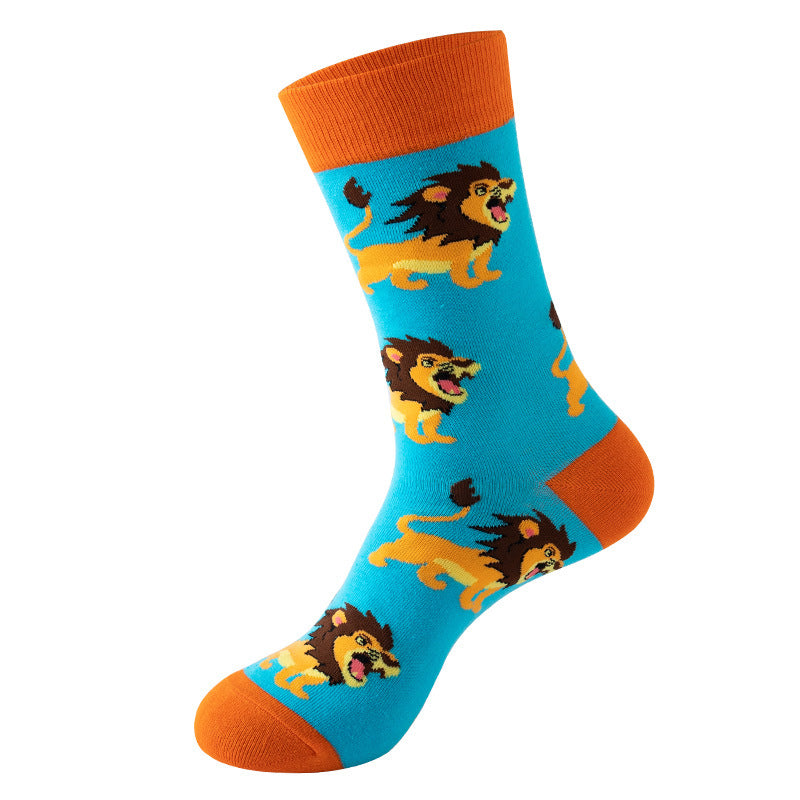 Unisex Crazy Critter Mid-Calf Socks – Novelty Cotton Socks for Autumn Winter