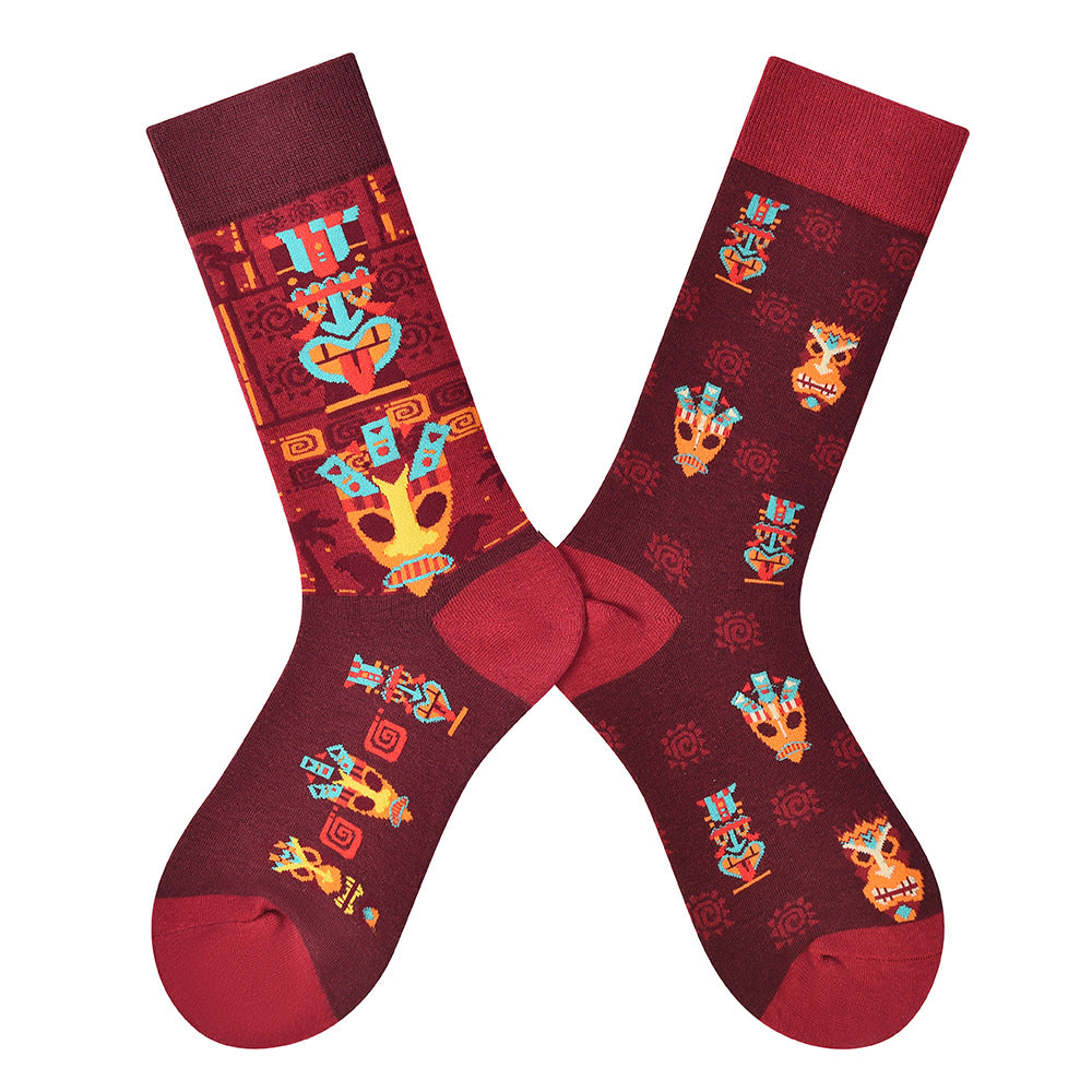 Women’s Asymmetric Pair Crew Socks – Playful Sporty Spring Casual Socks