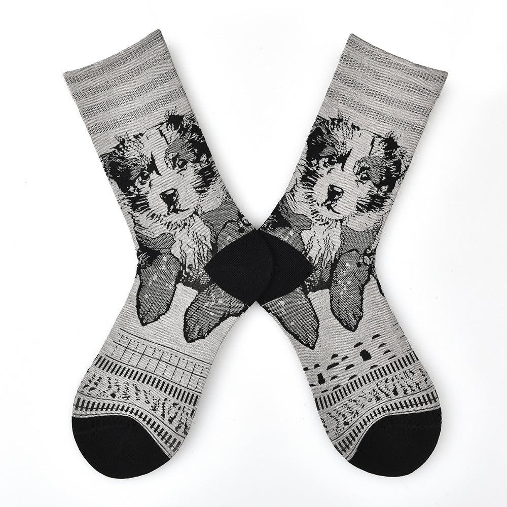 Women’s Vintage Mismatched Silk-Blend Crew Socks – Lightweight Spring Summer A/B Socks