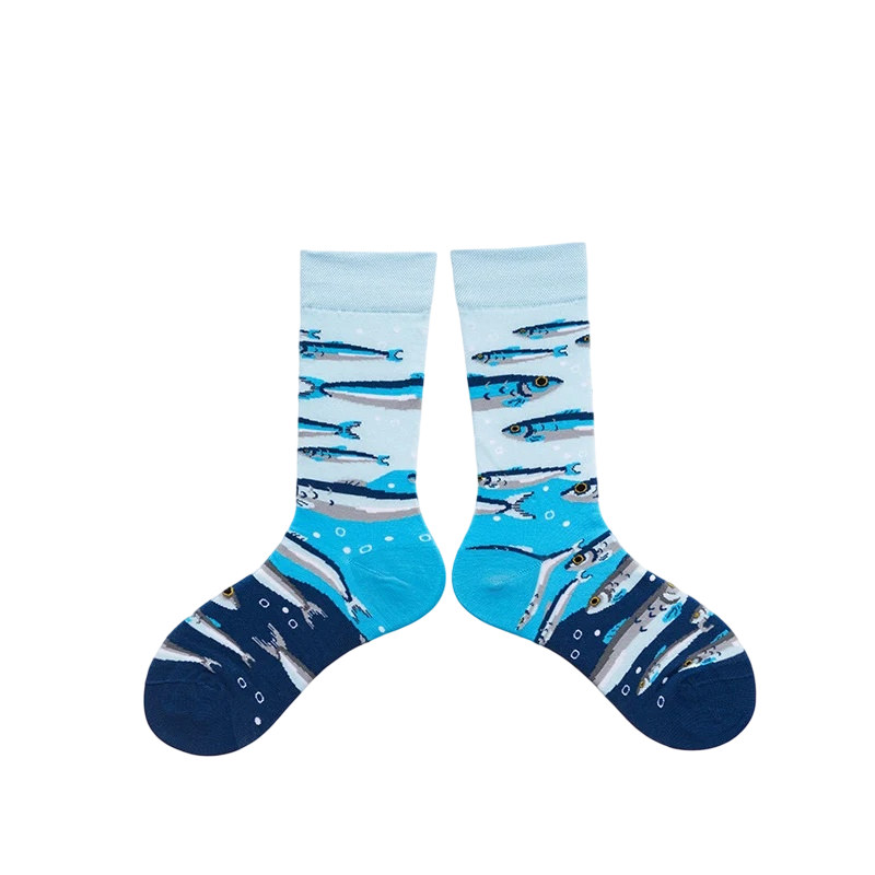 Unisex Illustrated Pop Crew Socks – Colorful Autumn Winter Matching Socks