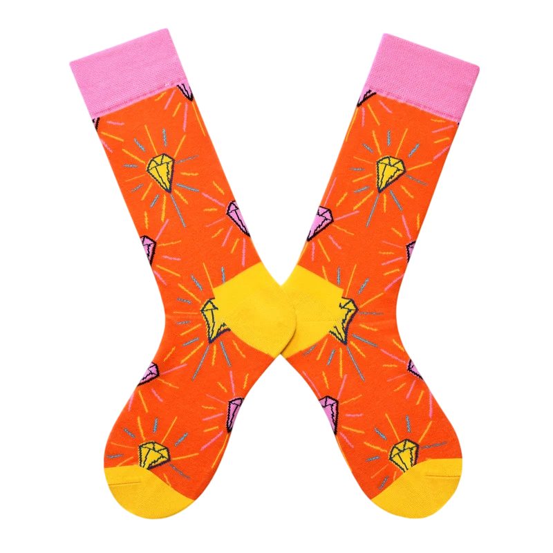 Women’s Mosaic Animal High Socks – Colorful Nordic-Inspired Geometric Fashion Socks
