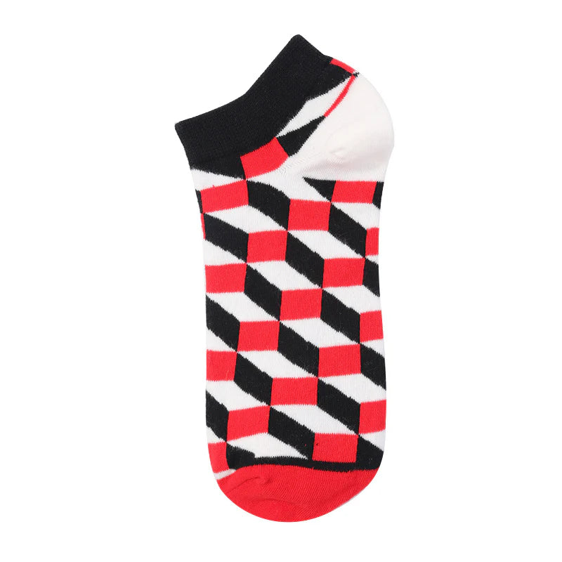 Unisex Fruit & Abstract Animal Boat Socks – Thin Cotton Summer No-Show Socks