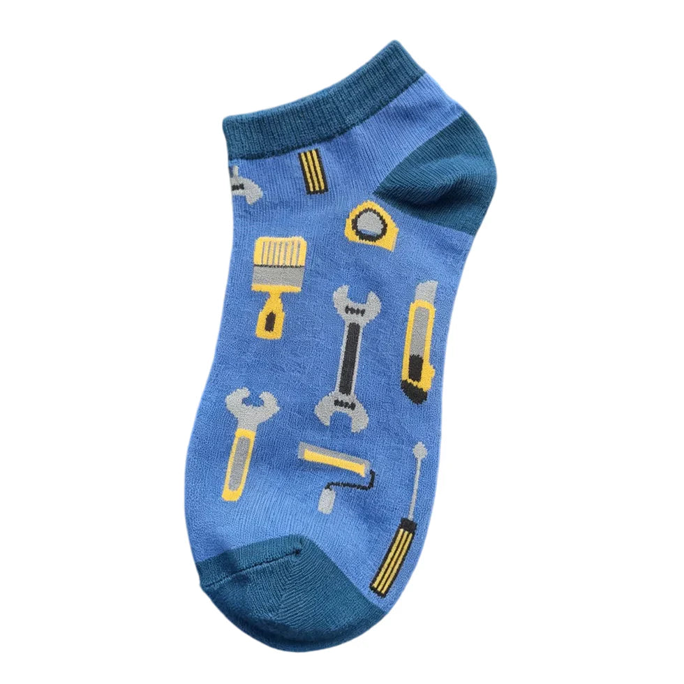 Unisex Playful Low-Cut Socks – Lightweight Everyday Socks for Year-Round Wear