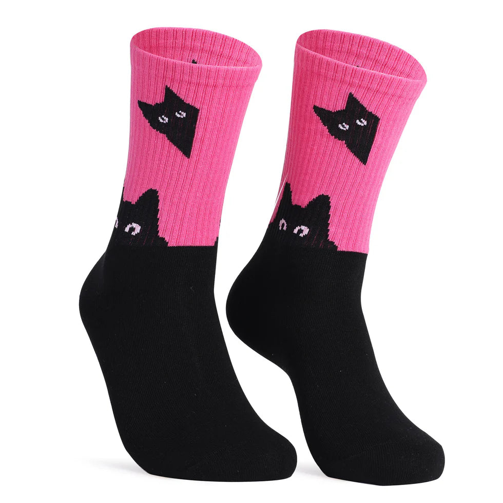 Unisex Funny Cat Dog Crew Socks – Novelty Cotton Pet Lover Socks