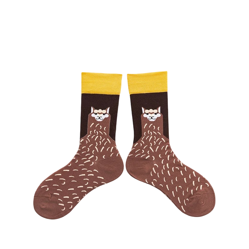 Unisex Whimsy Sketch Mid-Calf Socks – Novelty Cold-Weather Matching Socks