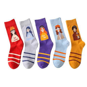Women’s Charming Stitched Accent Crew Socks – Soft Everyday Cotton Socks