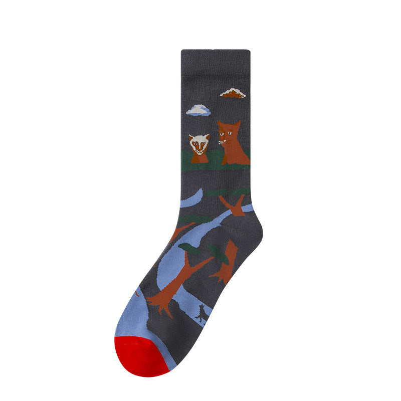 Gallery Edit Art-Inspired Combed Cotton Crew Socks