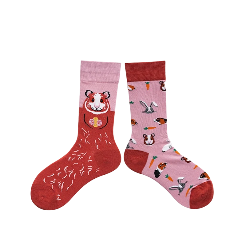 Unisex Split-Pair Cartoon Crew Socks – Creative Cotton-Blend Fall Winter Socks