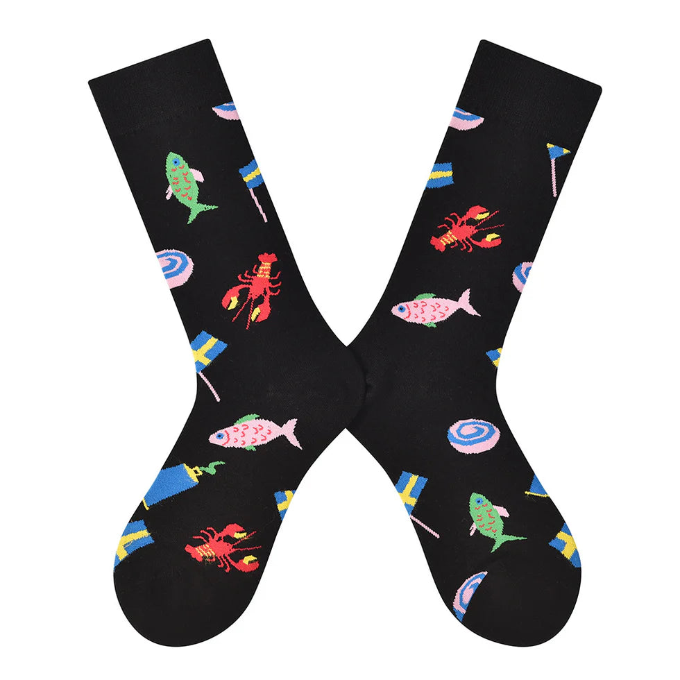 Women’s Nordic-Inspired Critter Mid-Calf Socks – Playful Everyday Fashion Socks