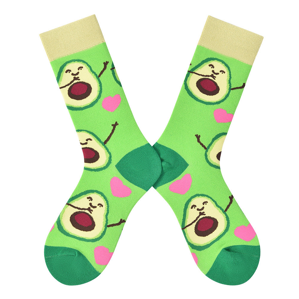 Women’s Whimsical Fauna Long Crew Socks – Cute Four-Season Cotton-Blend Socks