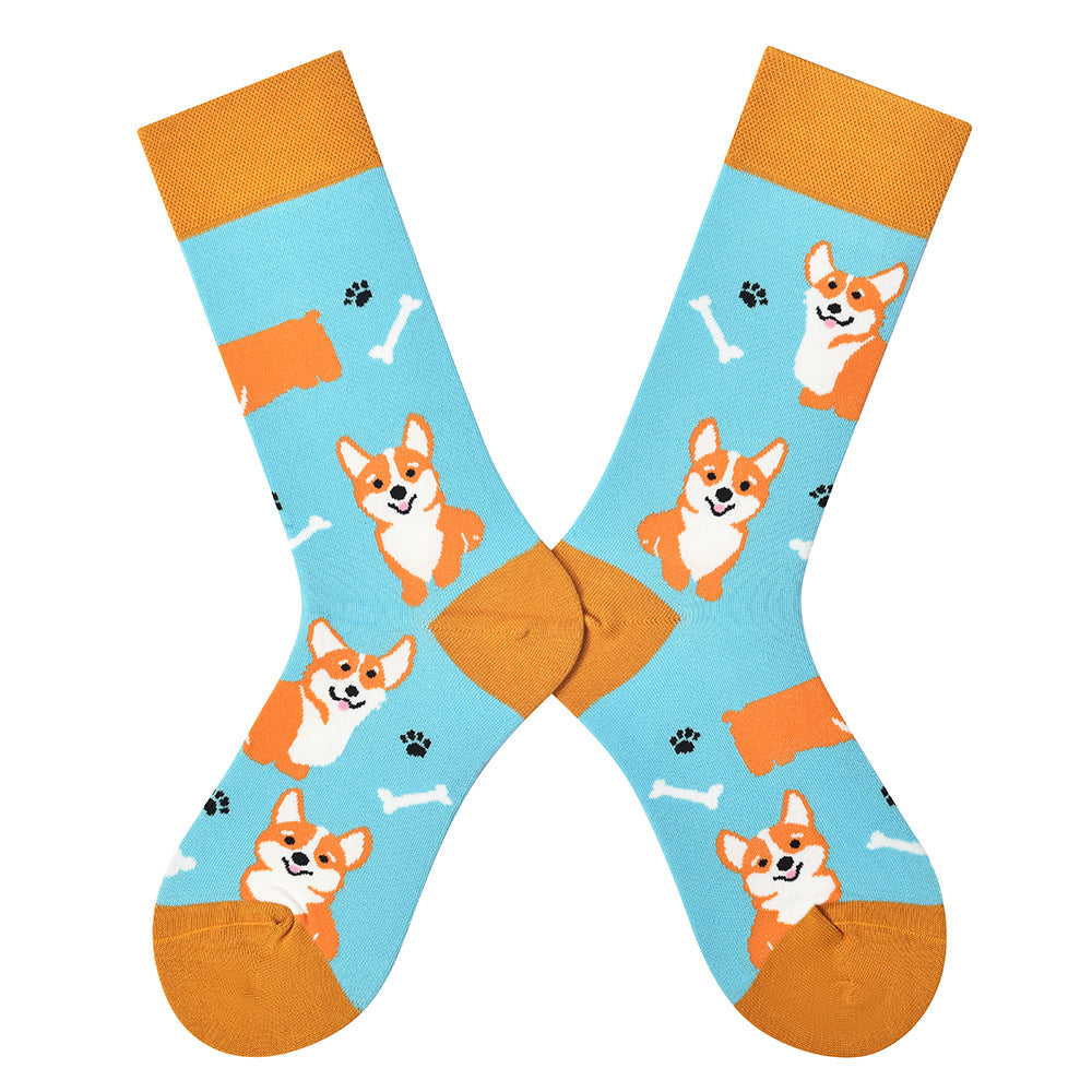 Unisex Nostalgic Character Long Crew Socks – Color-Pop Casual Matching Socks
