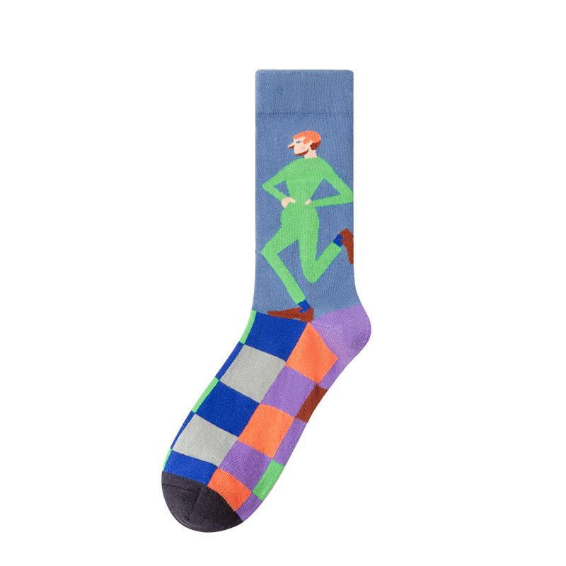 Gallery Edit Art-Inspired Combed Cotton Crew Socks