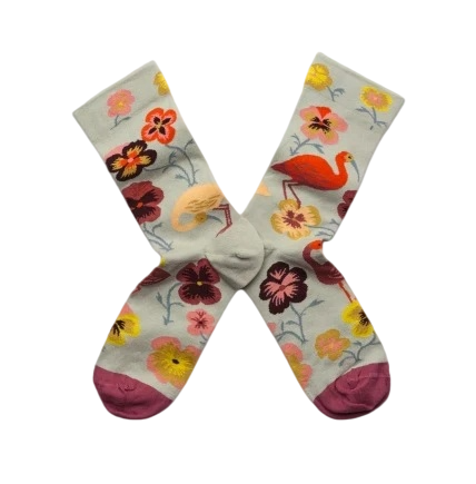 Women’s Maillard Animal Portrait Crew Socks – French-Inspired Vintage Art Socks