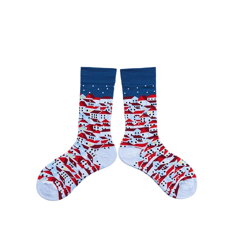 Unisex Cartoon Patchwork Crew Socks – Creative Fall Winter Matching Socks