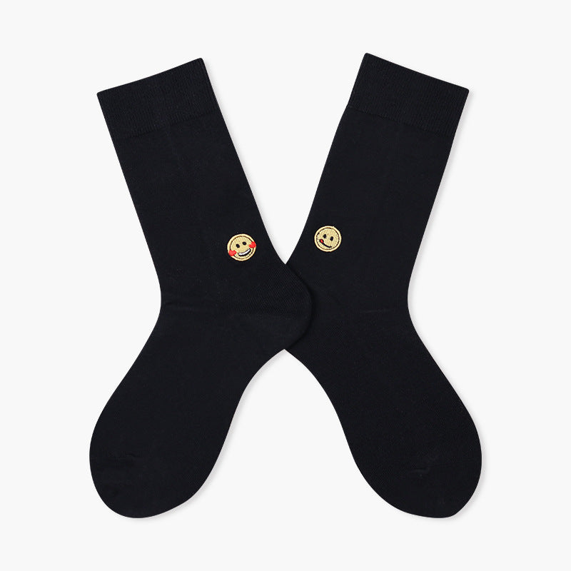 Unisex Berry Stitch Mid-Calf Socks – Combed Cotton-Blend Matching Everyday Socks